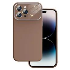 Soft Silicone Lens tok iPhone 15 Plus barna