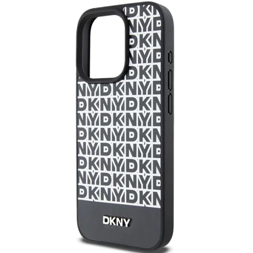 Original Case DKNY keménytok bőr nyomtatott mintával fém logóval MagSafe DKHMP15XPSOSPK iPhone 15 Pro Max fekete tok - 6