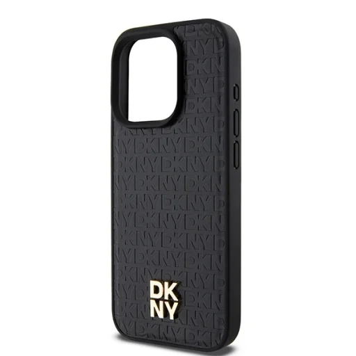 Original Case DKNY bőrtok Monogramminta Fém Logó MagSafe DKHMP15LPSHRPSK iPhone 15 Pro fekete tok - 6
