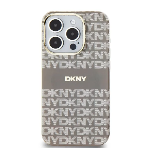 Original Case DKNY keménytok IML Mono & Stripe MagSafe DKHMP15XHRHSEE iPhone 15 Pro Max beige tok - 3