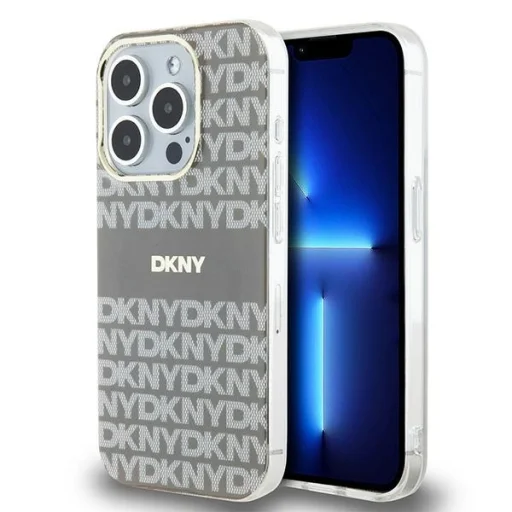 Original Case DKNY keménytok IML Mono & Stripe MagSafe DKHMP15XHRHSEE iPhone 15 Pro Max beige tok - 1