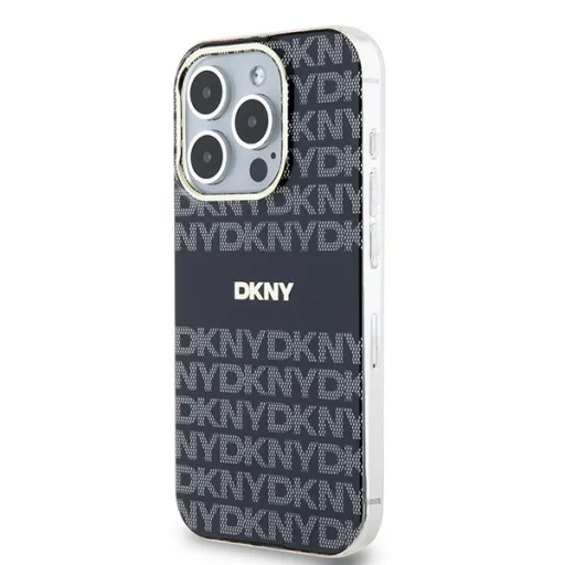 Eredeti DKNY keménytok IML Mono & Stripe MagSafe DKHMP14XHRHSEK iPhone 14 Pro Max-hoz fekete tok - 2