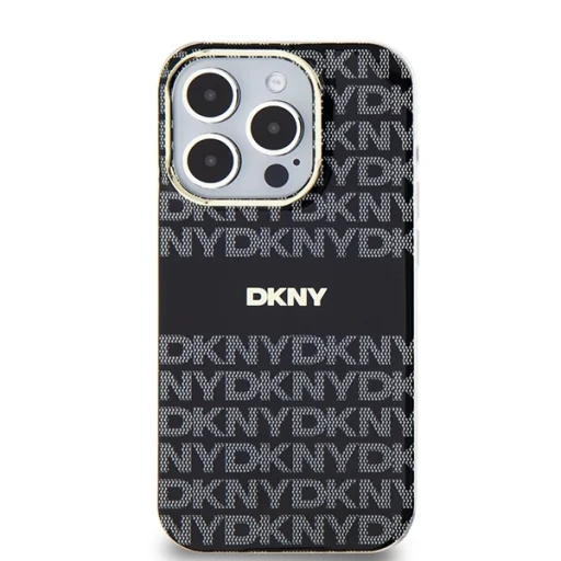 Eredeti DKNY keménytok IML Mono & Stripe MagSafe DKHMP14XHRHSEK iPhone 14 Pro Max-hoz fekete tok - 3