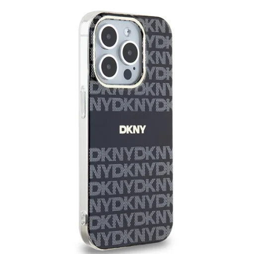 Eredeti DKNY keménytok IML Mono & Stripe MagSafe DKHMP14XHRHSEK iPhone 14 Pro Max-hoz fekete tok - 4
