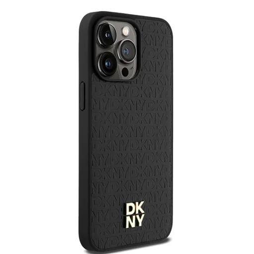 Original Case DKNY hardcase Leather Monogram Pattern Metal Logo MagSafe DKHMP15XPSHRPSK iPhone 15 Pro Max tok fekete - 4