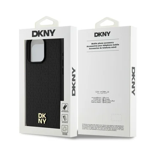 Original Case DKNY hardcase Leather Monogram Pattern Metal Logo MagSafe DKHMP15XPSHRPSK iPhone 15 Pro Max tok fekete - 8