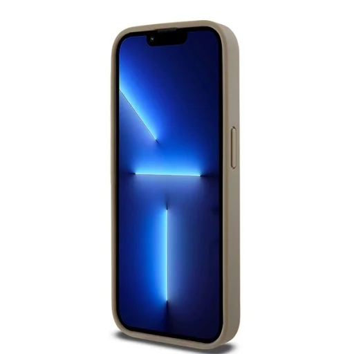 Eredeti DKNY hardcase bőr nyomott mintás fém logóval MagSafe DKHMP15XPSOSPW iPhone 15 Pro Max tok barna - 5