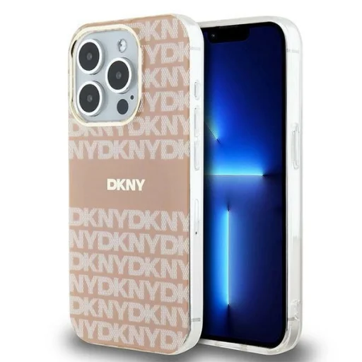 Eredeti DKNY keménytok IML Mono & Stripe MagSafe DKHMP13LHRHSEP iPhone 13 Pro/13 rózsaszín tok - 1