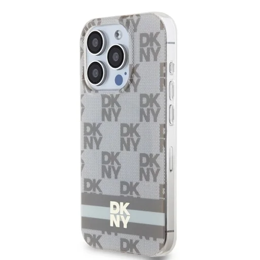 Original Case DKNY kemény tok IML kockás mintával és nyomtatott csíkokkal MagSafe DKHMP13XHCPTSE iPhone 13 Pro Maxhoz bézs tok - 2