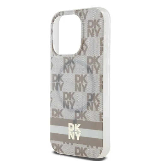 Original Case DKNY kemény tok IML kockás mintával és nyomtatott csíkokkal MagSafe DKHMP13XHCPTSE iPhone 13 Pro Maxhoz bézs tok - 6