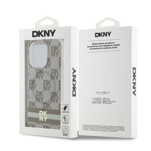 Original Case DKNY kemény tok IML kockás mintával és nyomtatott csíkokkal MagSafe DKHMP13XHCPTSE iPhone 13 Pro Maxhoz bézs tok - 8
