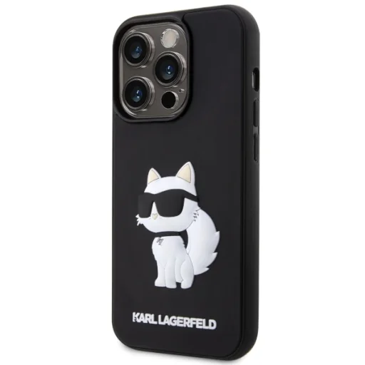 Eredeti Pouch KARL LAGERFELD hardcase Rubber Choupette 3D KLHCP14X3DRKHNK iPhone 14 Pro Max tok Fekete - 2