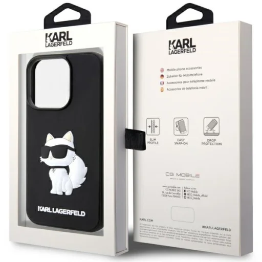 Eredeti Pouch KARL LAGERFELD hardcase Rubber Choupette 3D KLHCP14X3DRKHNK iPhone 14 Pro Max tok Fekete - 8