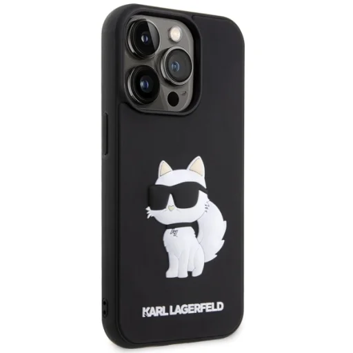Eredeti Pouch KARL LAGERFELD hardcase Rubber Choupette 3D KLHCP14X3DRKHNK iPhone 14 Pro Max tok Fekete - 4