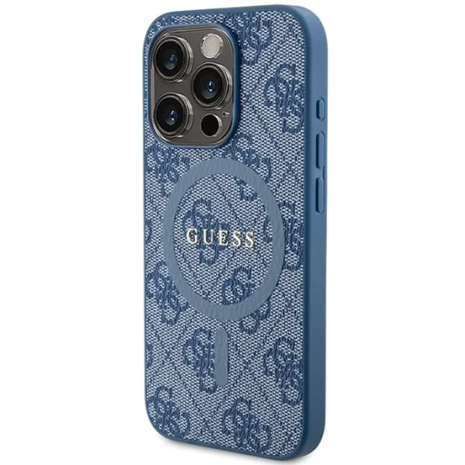 Original Case GUESS hardcase 4G Collection Leather Metal Logo MagSafe GUHMP14LG4GFRB iPhone 14 Pro tok kék - 2
