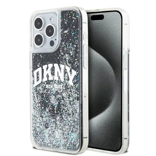 Eredeti DKNY kemény tok folyékony csillogás nagy logóval DKHCP13XLBNAEK iPhone 13 Pro Max fekete tok - 1