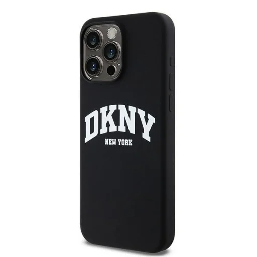 Eredeti DKNY keménytok folyékony szilikon fehér nyomtatott logó MagSafe DKHMP13XSNYACH iPhone 13 Pro Max fekete tok - 2