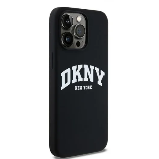 Eredeti DKNY keménytok folyékony szilikon fehér nyomtatott logó MagSafe DKHMP13XSNYACH iPhone 13 Pro Max fekete tok - 4