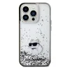 Original Pouch KARL LAGERFELD keménytok Liquid Glitter Choupette KLHCP14LLKCNSK iPhone 14 Pro tok Átlátszó thumbnail