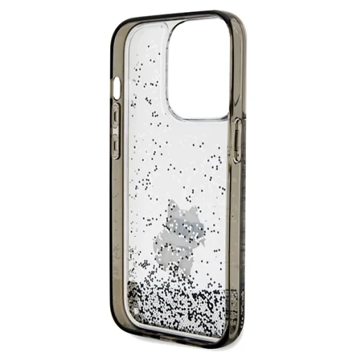 Original Pouch KARL LAGERFELD keménytok Liquid Glitter Choupette KLHCP14LLKCNSK iPhone 14 Pro tok Átlátszó - 7