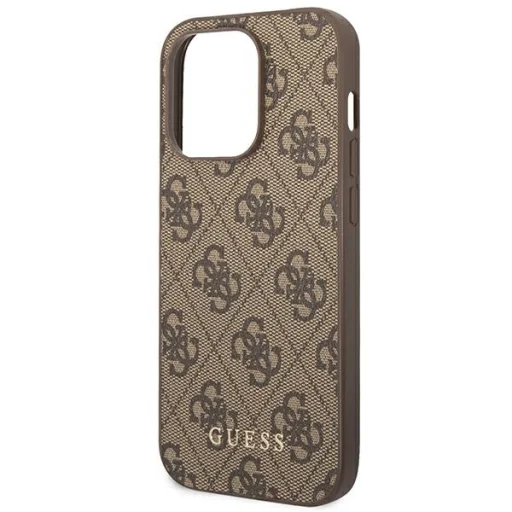 Original Case GUESS Hardcase 4G Metal Gold Logo GUHCP14LG4GFBR iPhone 14 Pro tok Barna - 6