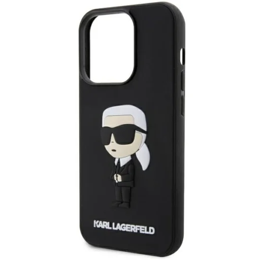 Original Pouch KARL LAGERFELD hardcase Rubber Ikonik 3D KLHCP14L3DRKINK tok for Iphone 14 Pro Black - 6