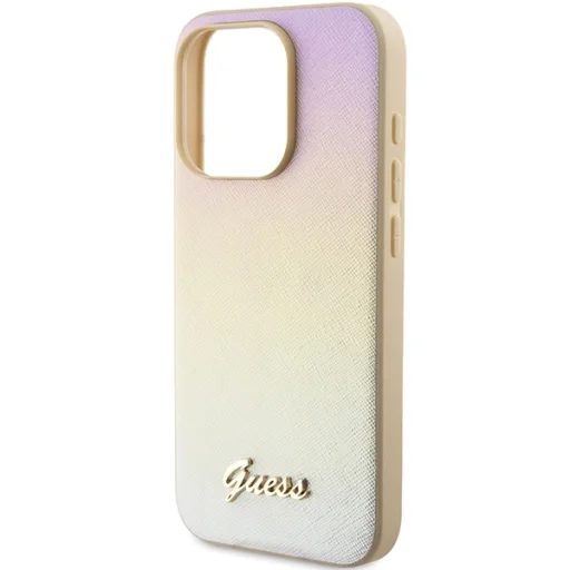 Original Case GUESS hardcase Saffiano Iridescent Script GUHCP14XPSAIRSD iPhone 14 Pro Max tok arany - 6
