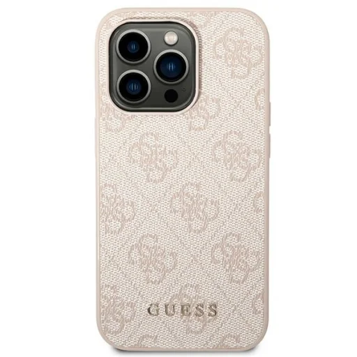Original Case GUESS Hardcase 4G Metal Gold Logo GUHCP14LG4GFPI for iPhone 14 Pro Pink tok - 3
