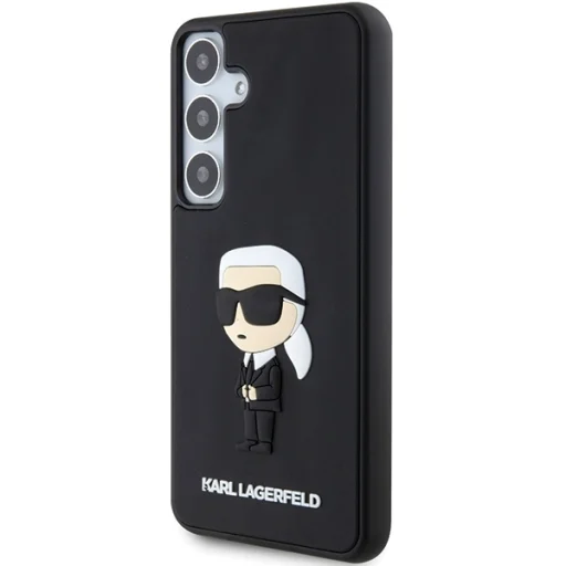 Eredeti Pouch KARL LAGERFELD kemény tok 3D Rubber Ikonik KLHCS24S3DRKINK Samsung Galaxy S24 fekete tok - 2