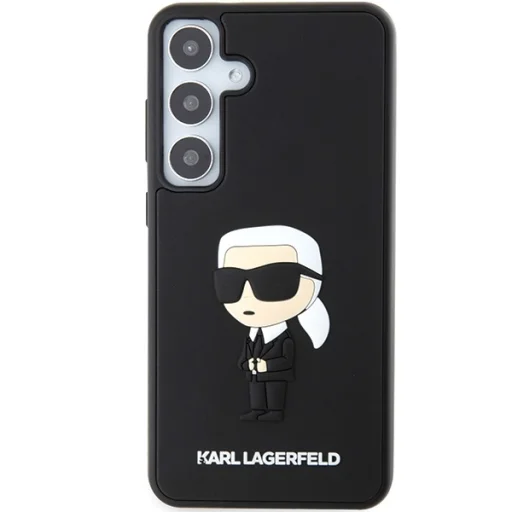 Eredeti Pouch KARL LAGERFELD kemény tok 3D Rubber Ikonik KLHCS24S3DRKINK Samsung Galaxy S24 fekete tok - 3