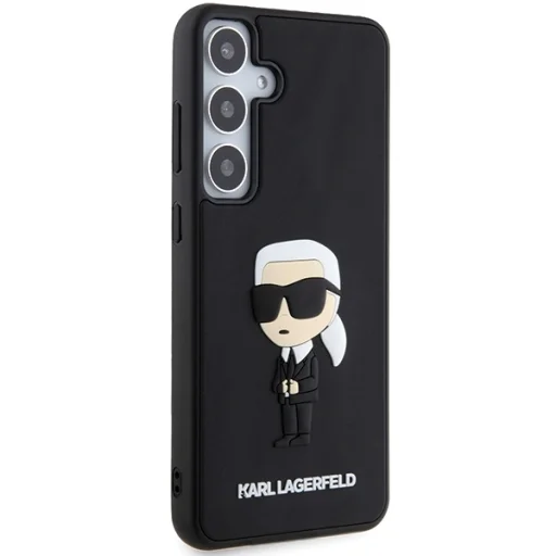 Eredeti Pouch KARL LAGERFELD kemény tok 3D Rubber Ikonik KLHCS24S3DRKINK Samsung Galaxy S24 fekete tok - 4