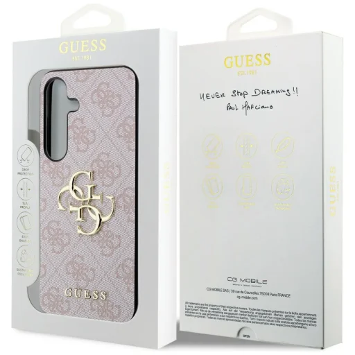 Original Case GUESS - kemény tok 4G Big Metal Logo GUHCS24S4GMGPI Samsung Galaxy S24 Pink tok - 5