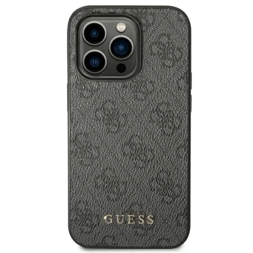 Original Case GUESS Hardcase 4G Metal Gold Logo GUHCP14LG4GFGR tok iPhone 14 Pro szürke - 3