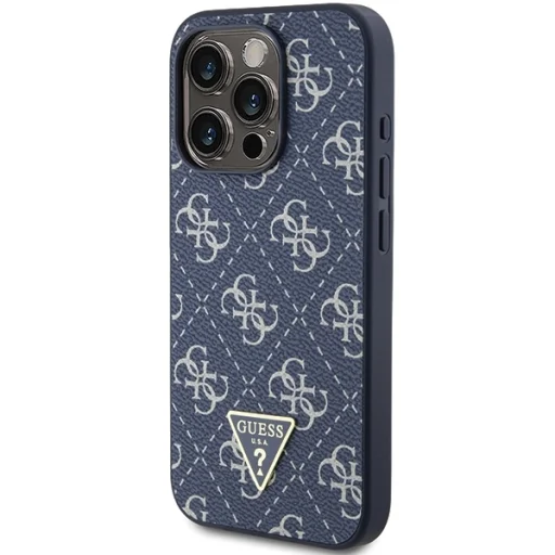 Original Case GUESS kemény tok 4G Triangle Metal Logo GUHCP15LPG4GPB iPhone 15 Pro kék tok - 2