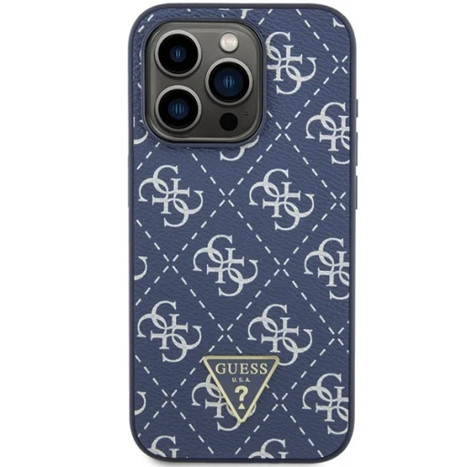 Original Case GUESS kemény tok 4G Triangle Metal Logo GUHCP15LPG4GPB iPhone 15 Pro kék tok - 3