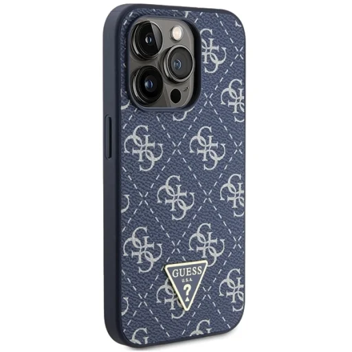 Original Case GUESS kemény tok 4G Triangle Metal Logo GUHCP15LPG4GPB iPhone 15 Pro kék tok - 4