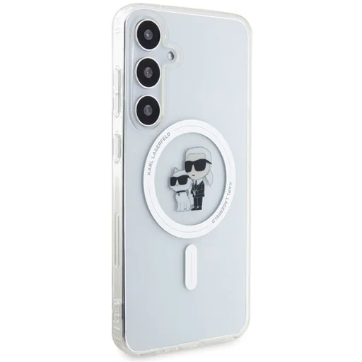 Eredeti Pouch KARL LAGERFELD keménytok IML Karl&Choupette MagSafe KLHMS24SHGKCNOT Samsung Galaxy S24 tok átlátszó - 4