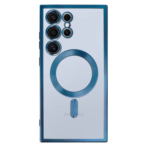 Kék Metallic Magsafe tok Samsung Galaxy S22 Plus tok - 2