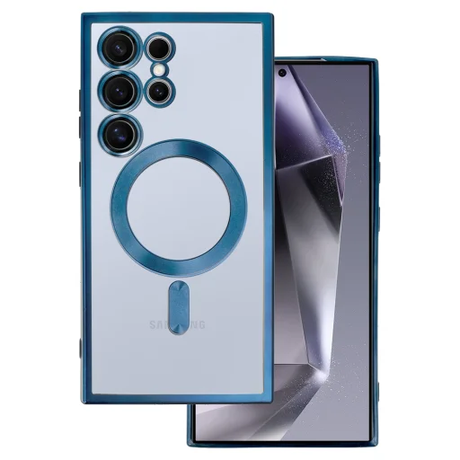 Kék Metallic Magsafe tok Samsung Galaxy S22 Plus tok - 1