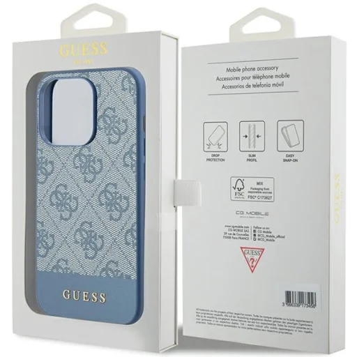 Original Case GUESS hardcase 4G Stripe Collection GUHCP15LG4GLBL for Iphone 15 Pro blue tok - 8