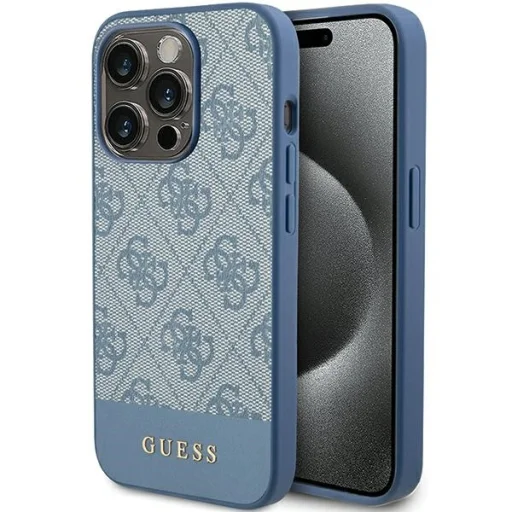 Original Case GUESS hardcase 4G Stripe Collection GUHCP15LG4GLBL for Iphone 15 Pro blue tok - 1