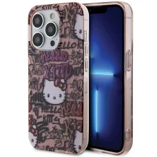 Eredeti Hello Kitty kemény tok graffiti IML Tags HKHCP14XHDGPTP iPhone 14 Pro Max rózsaszín tok