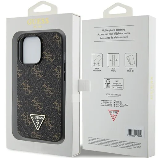 Original Guess 4G Triangle Metal Logo GUHCP14LPG4GPK hardcase tok iPhone 14 Pro fekete - 8
