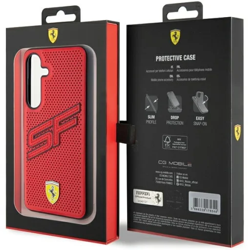 Original FERRARI keménytok Big SF Perforated FEHCS24SPINR Samsung Galaxy S24 piros tok - 8