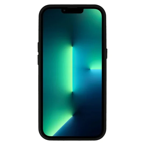 Bőrhatású 3D tok iPhone 14 design 3 fekete - 3