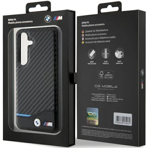Original Case BMW Leather Carbon BMHCS24S22NBCK tok Samsung Galaxy S24 Black-hoz - 8