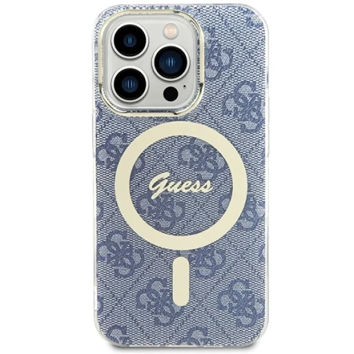 Original Guess IML 4G MagSafe tok GUHMP15LH4STB iPhone 15 Pro kék - 3