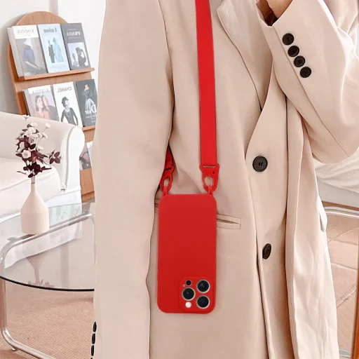 Pántos szilikon tok iPhone 13 Pro Max design 2 piros - 6