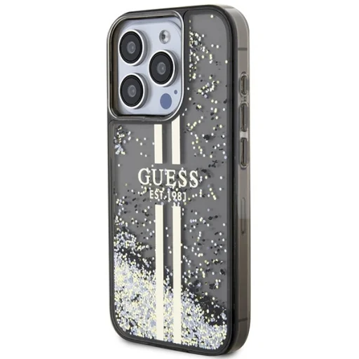 Original Case GUESS Liquid Glitter Gold Stripes GUHCP15LLFCSEGK iPhone 15 Pro tok fekete - 2