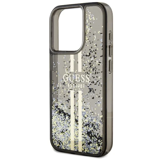 Original Case GUESS Liquid Glitter Gold Stripes GUHCP15LLFCSEGK iPhone 15 Pro tok fekete - 6